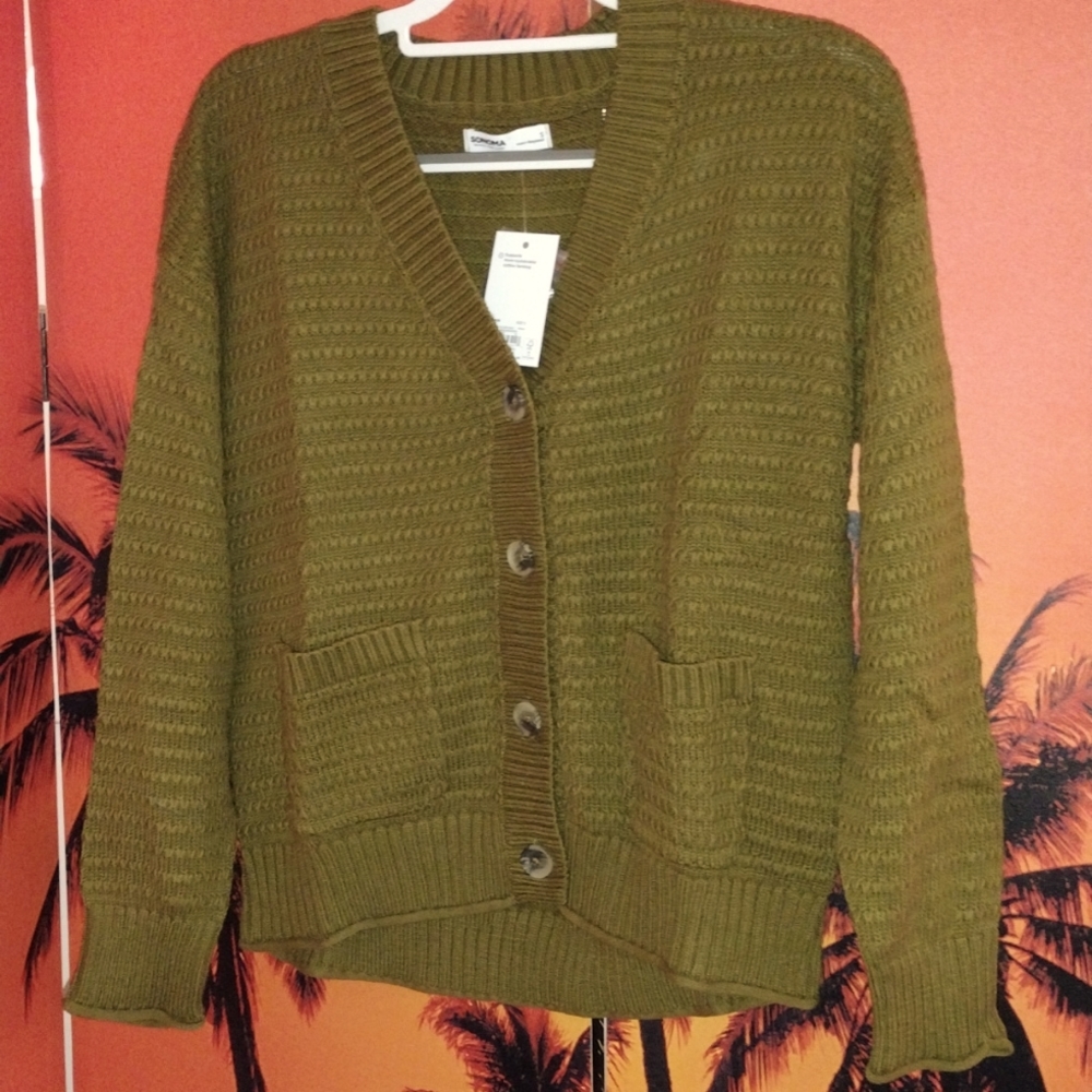 Brand New Women's small olive colored cardigan.